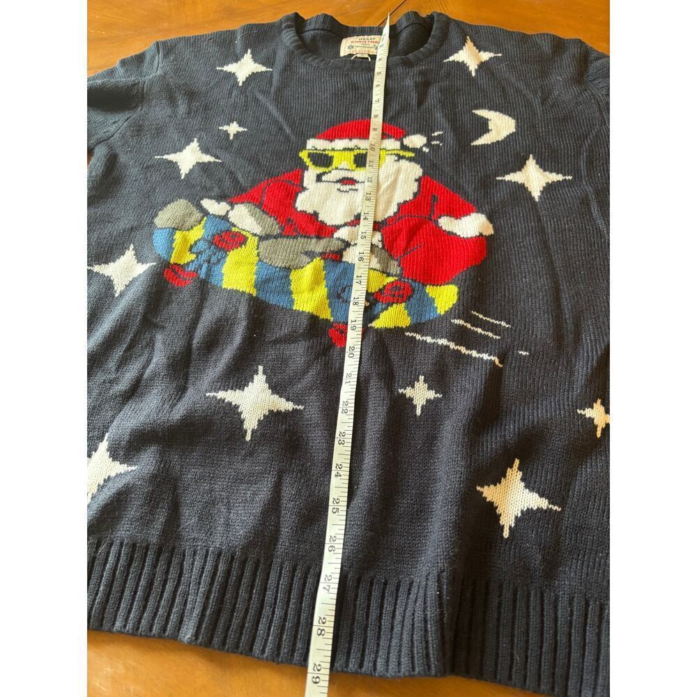 Daisy Boutique Skateboarding Santa Christmas Sweater size large NWT - Picture 7 of 7